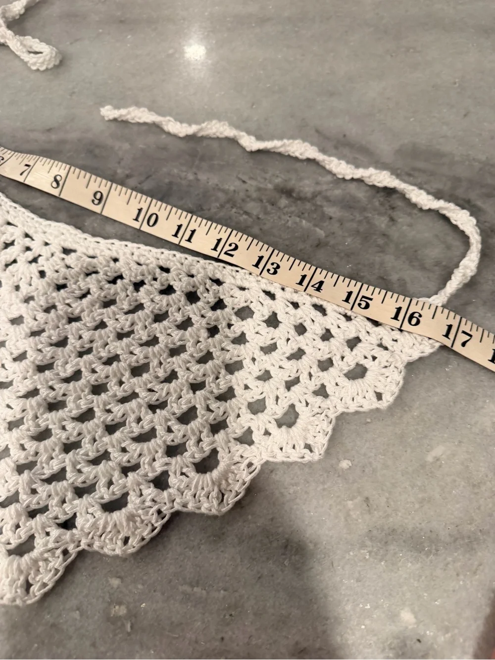 Handmade Crochet Bandana Head Scarf Cotton Boho Triangle Wrap Fest Cottagecore
